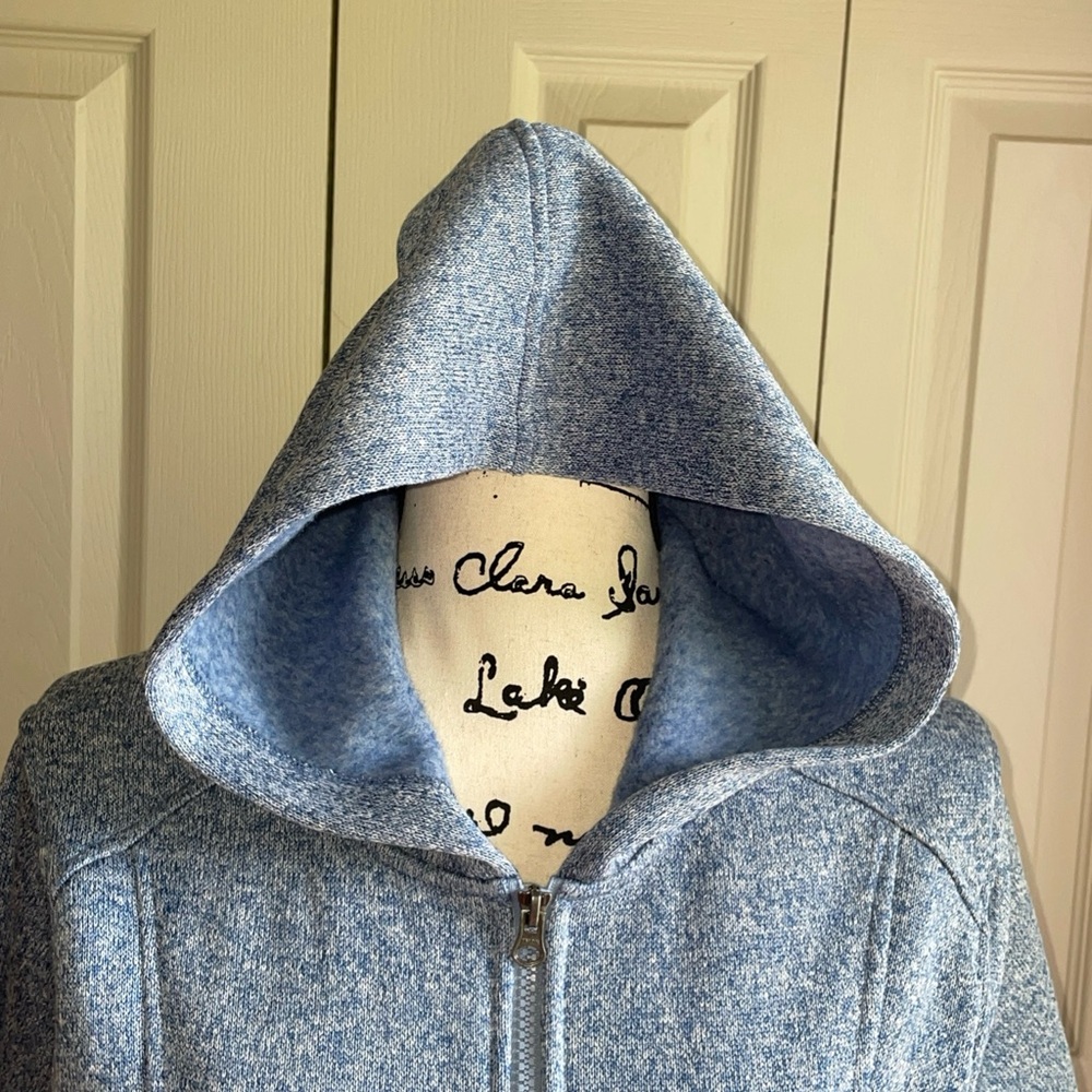 Eddie Bauer Women's Size Large Radiator Fleece Full Zip Hoodie Blue Heather View 5